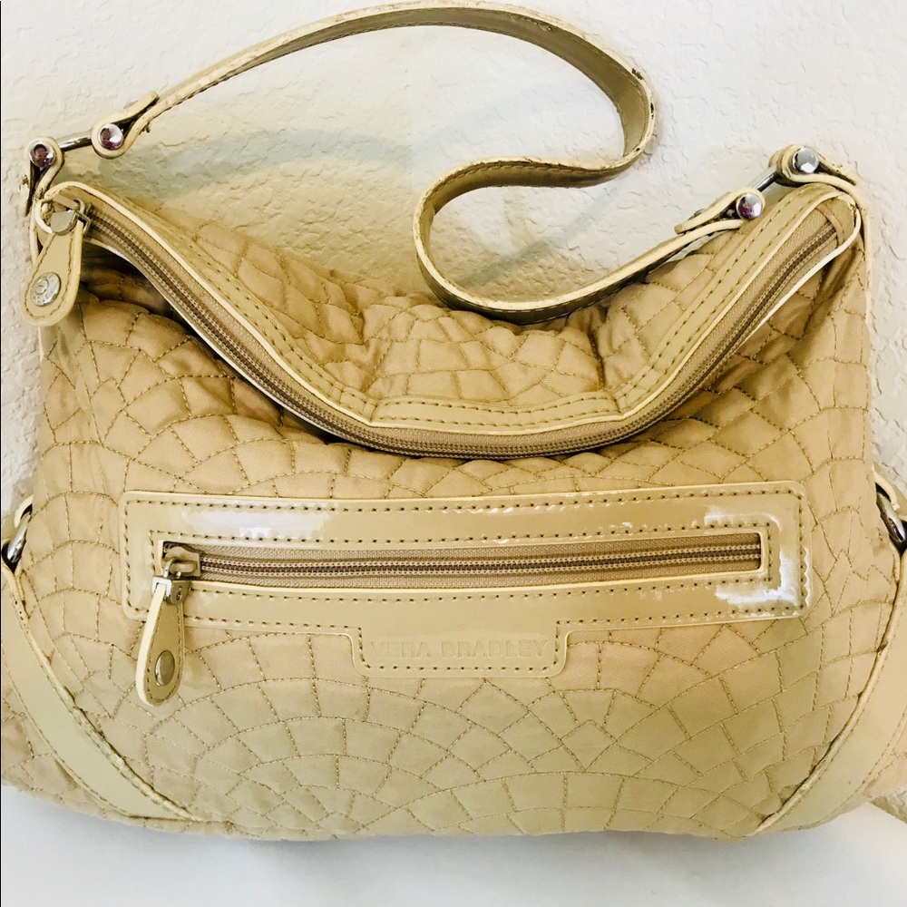 Vera Bradley Petite Hobo Solid Color Quilted Tan